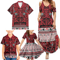Aotearoa Iwi Ngati Kahungunu Family Matching Summer Maxi Dress and Hawaiian Shirt Maori Wharenui House Tribal Pattern LT9 - Polynesian Pride