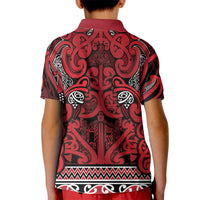 Aotearoa Iwi Ngati Kahungunu Kid Polo Shirt Maori Wharenui House Tribal Pattern LT9 - Polynesian Pride