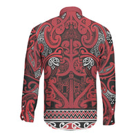 Aotearoa Iwi Ngati Kahungunu Long Sleeve Button Shirt Maori Wharenui House Tribal Pattern LT9 - Polynesian Pride
