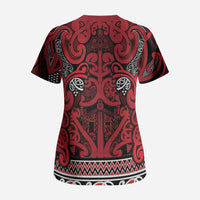Aotearoa Iwi Ngati Kahungunu Scrub Top Maori Wharenui House Tribal Pattern LT9 - Polynesian Pride