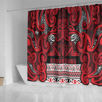 Aotearoa Iwi Ngati Kahungunu Shower Curtain Maori Wharenui House Tribal Pattern LT9 - Polynesian Pride