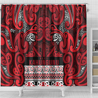 Aotearoa Iwi Ngati Kahungunu Shower Curtain Maori Wharenui House Tribal Pattern LT9 - Polynesian Pride