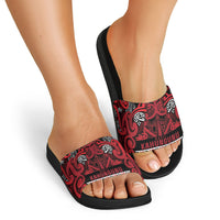 Aotearoa Iwi Ngati Kahungunu Slide Sandals Maori Wharenui House Tribal Pattern LT9 - Polynesian Pride