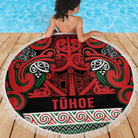 Aotearoa Iwi Tuhoe Beach Blanket Maori Wharenui House Tribal Pattern LT9 - Polynesian Pride
