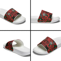 Aotearoa Iwi Tuhoe Slide Sandals Maori Wharenui House Tribal Pattern LT9 - Polynesian Pride