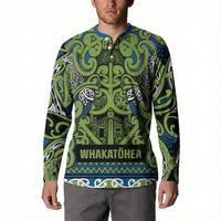 Aotearoa Iwi Whakatohea Button Sweatshirt Maori Wharenui House Tribal Pattern LT9 - Polynesian Pride