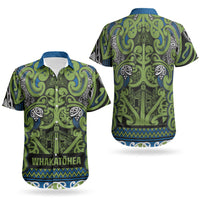 Aotearoa Iwi Whakatohea Couples Matching Off The Shoulder Long Sleeve Dress and Hawaiian Shirt Maori Wharenui House Tribal Pattern LT9 - Polynesian Pride
