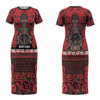 Aotearoa Iwi Ngati Awa Couples Matching Short Sleeve Bodycon Dress and Hawaiian Shirt Maori Wharenui House Tribal Pattern LT9 - Polynesian Pride