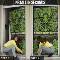 Aotearoa Iwi Ngati Raukawa Door Cover Maori Wharenui House Tribal Pattern LT9 - Polynesian Pride