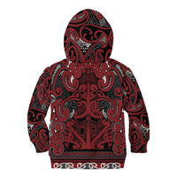 Aotearoa Iwi Ngati Toa Kid Hoodie Maori Wharenui House Tribal Pattern LT9 - Polynesian Pride