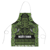Aotearoa Iwi Ngāti Tama ki Taranaki Trust Apron Maori Wharenui House Tribal Pattern LT9 Lime - Polynesian Pride