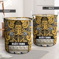 Aotearoa Iwi Ngāti Tama ki Te Waipounamu Trust Laundry Basket Maori Wharenui House Tribal Pattern LT9 - Polynesian Pride