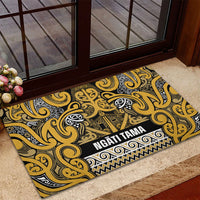 Aotearoa Iwi Ngāti Tama ki Te Waipounamu Trust Rubber Doormat Maori Wharenui House Tribal Pattern LT9 - Polynesian Pride