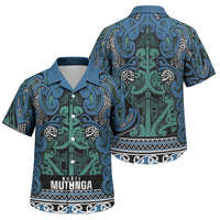 Aotearoa Iwi Ngati Mutunga Family Matching Short Sleeve Bodycon Dress and Hawaiian Shirt Maori Wharenui House Tribal Pattern LT9 Son's Shirt Ocean Blue - Polynesian Pride