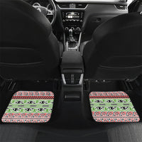 Aotearoa Iwi Ngati Maru Hauraki Car Mats Maori Wharenui House Tribal Pattern LT9 Set 2pcs - Back Green Red - Polynesian Pride