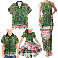 Aotearoa Iwi Ngati Maru Hauraki Family Matching Tank Maxi Dress and Hawaiian Shirt Maori Wharenui House Tribal Pattern LT9 - Polynesian Pride