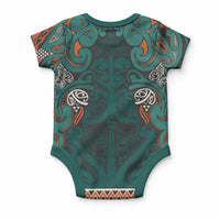 Aotearoa Iwi Ngāti Maru Taranaki Baby Onesie Maori Wharenui House Tribal Pattern