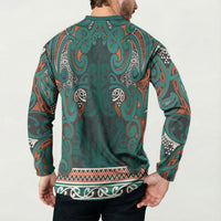 Aotearoa Iwi Ngāti Maru Taranaki Button Sweatshirt Maori Wharenui House Tribal Pattern LT9 - Polynesian Pride