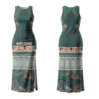 Aotearoa Iwi Ngāti Maru Taranaki Couples Matching Tank Maxi Dress and Long Sleeve Button Shirt Maori Wharenui House Tribal Pattern LT9 - Polynesian Pride