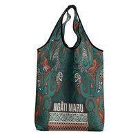 Aotearoa Iwi Ngāti Maru Taranaki Grocery Bag Maori Wharenui House Tribal Pattern LT9 - Polynesian Pride