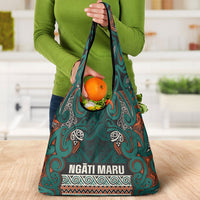 Aotearoa Iwi Ngāti Maru Taranaki Grocery Bag Maori Wharenui House Tribal Pattern LT9 - Polynesian Pride