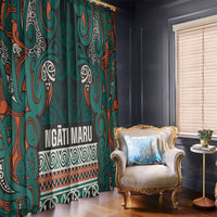 Aotearoa Iwi Ngāti Maru Taranaki Window Curtain Maori Wharenui House Tribal Pattern LT9 - Polynesian Pride