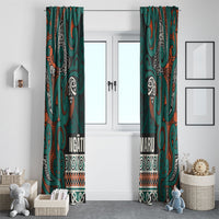 Aotearoa Iwi Ngāti Maru Taranaki Window Curtain Maori Wharenui House Tribal Pattern LT9 - Polynesian Pride