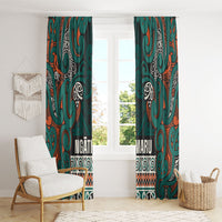 Aotearoa Iwi Ngāti Maru Taranaki Window Curtain Maori Wharenui House Tribal Pattern LT9 - Polynesian Pride