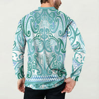 Aotearoa Iwi Ngati Paoa Button Sweatshirt Maori Wharenui House Tribal Pattern LT9 - Polynesian Pride