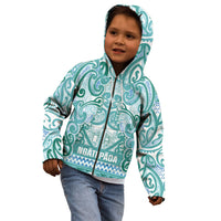 Aotearoa Iwi Ngati Paoa Kid Hoodie Maori Wharenui House Tribal Pattern LT9 - Polynesian Pride