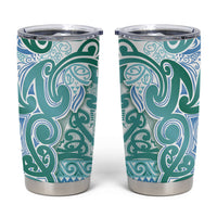 Aotearoa Iwi Ngati Paoa Tumbler Cup Maori Wharenui House Tribal Pattern LT9 Turquoise - Polynesian Pride