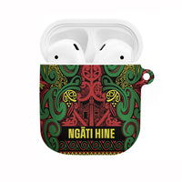 Aotearoa Iwi Ngati Hine AirPods Case Maori Wharenui House Tribal Pattern LT9 Deep Green - Polynesian Pride