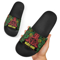 Aotearoa Iwi Ngati Hine Slide Sandals Maori Wharenui House Tribal Pattern LT9 - Polynesian Pride
