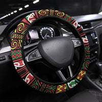 Aotearoa Iwi Ngati Hine Steering Wheel Cover Maori Wharenui House Tribal Pattern LT9 Universal Fit Deep Green - Polynesian Pride