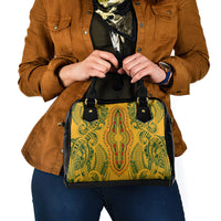 Africa Dashiki Shoulder Handbag African Tribal Art Mixed Polynesian Tattoo Gold Color Unique LT9 - Polynesian Pride