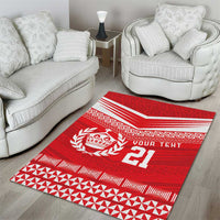 Custom Mate Ma'a Tonga Heritage Area Rug Pacific Tribal Rugby Red Edition - Polynesian Pride