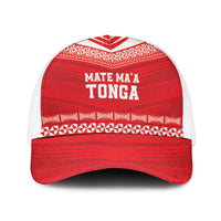 Mate Ma'a Tonga Heritage Baseball Net Cap Pacific Tribal Rugby Red Edition - Polynesian Pride