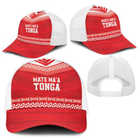Mate Ma'a Tonga Heritage Baseball Net Cap Pacific Tribal Rugby Red Edition - Polynesian Pride