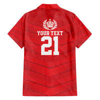 Custom Mate Ma'a Tonga Heritage Family Matching Off Shoulder Maxi Dress and Hawaiian Shirt Pacific Tribal Rugby Red Edition - Polynesian Pride