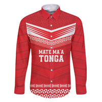 Custom Mate Ma'a Tonga Heritage Family Matching Tank Maxi Dress and Hawaiian Shirt Pacific Tribal Rugby Red Edition - Polynesian Pride