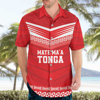 Custom Mate Ma'a Tonga Heritage Hawaiian Shirt Pacific Tribal Rugby Red Edition - Polynesian Pride