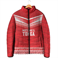 Custom Mate Ma'a Tonga Heritage Padded Jacket Pacific Tribal Rugby Red Edition - Polynesian Pride