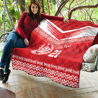 Custom Mate Ma'a Tonga Heritage Quilt Pacific Tribal Rugby Red Edition - Polynesian Pride