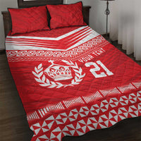 Custom Mate Ma'a Tonga Heritage Quilt Bed Set Pacific Tribal Rugby Red Edition - Polynesian Pride