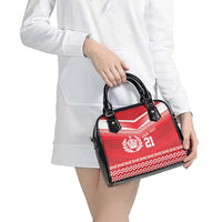 Custom Mate Ma'a Tonga Heritage Shoulder Handbag Pacific Tribal Rugby Red Edition - Polynesian Pride