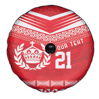 Custom Mate Ma'a Tonga Heritage Spare Tire Cover Pacific Tribal Rugby Red Edition - Polynesian Pride