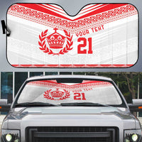 Custom Mate Ma'a Tonga Heritage Auto Sun Shade Pacific Tribal Rugby White Edition LT9 White - Polynesian Pride