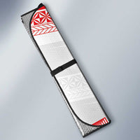 Custom Mate Ma'a Tonga Heritage Auto Sun Shade Pacific Tribal Rugby White Edition LT9 - Polynesian Pride