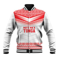 Custom Mate Ma'a Tonga Heritage Baseball Jacket Pacific Tribal Rugby White Edition - Polynesian Pride