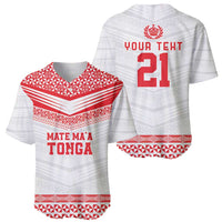 Custom Mate Ma'a Tonga Heritage Baseball Jersey Pacific Tribal Rugby White Edition - Polynesian Pride
